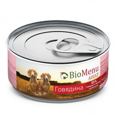 Консервы для собак "Говядина", BioMenu ADULT, 100 гр.