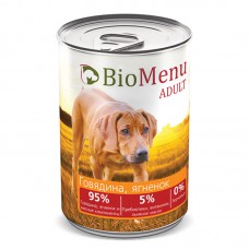 Консервы для собак "Говядина-Ягнёнок", BioMenu ADULT, 410 гр.