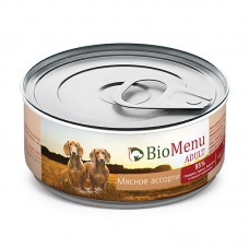 Консервы для собак "Мясное ассорти", BioMenu ADULT, 100 гр.