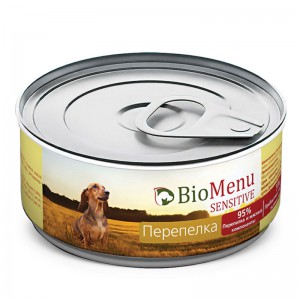 Консервы для собак "Перепелка", BioMenu SENSITIVE, 100 гр.