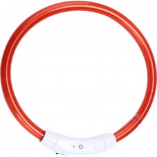 Ошейник светодиодный светящийся USB подзаряжаемый, красный, до 70 см